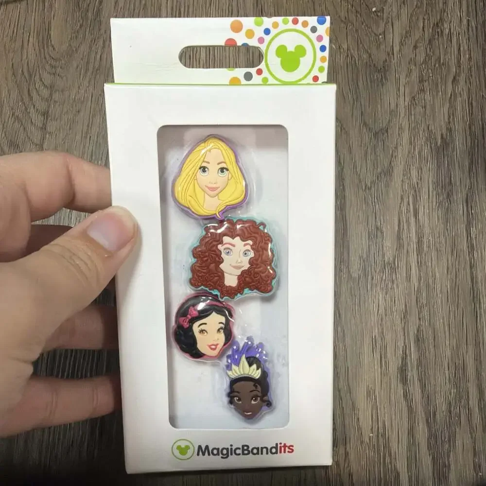Disney Parks Magic Band Bandits Princess Set of 4 Rapunzel Merida Tiana Snow NEW